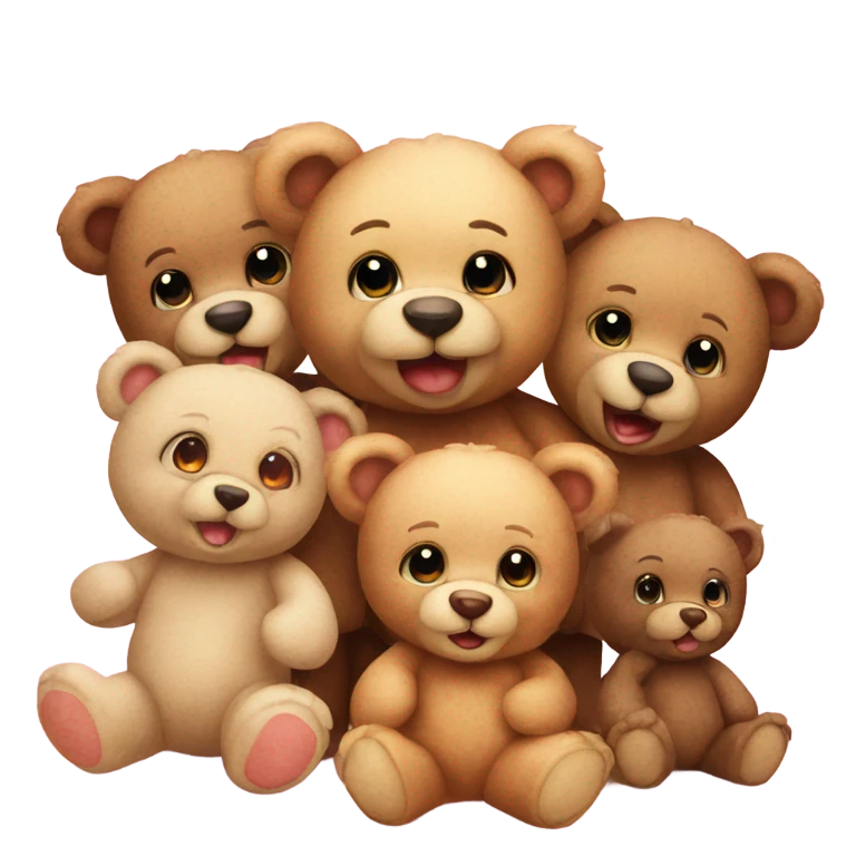 Cute teddy bears party photo emoji