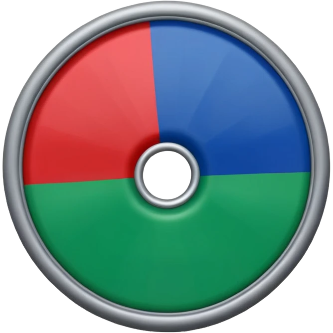 Emoji drapeau moitié à la verticale bleu en haut vert en bas avec une roue rouge au millieu  roue en plein millieu du drapeau emoji