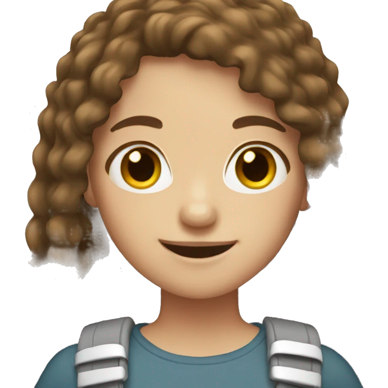 girl with brown hair and braces  emoji