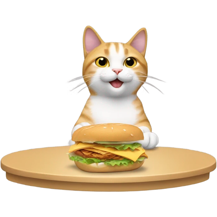 cat eating chicken sandwich  emoji