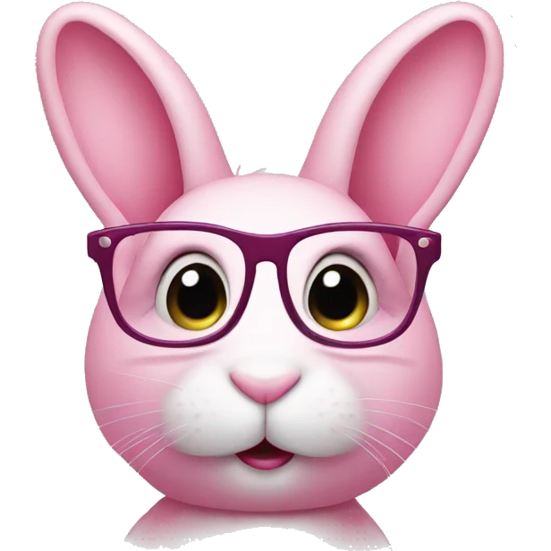 Pink bunny wearing glasses emoji