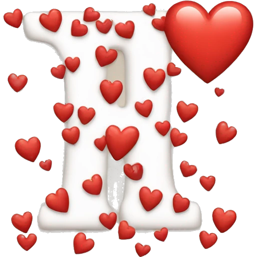 Letter t with hearts emoji