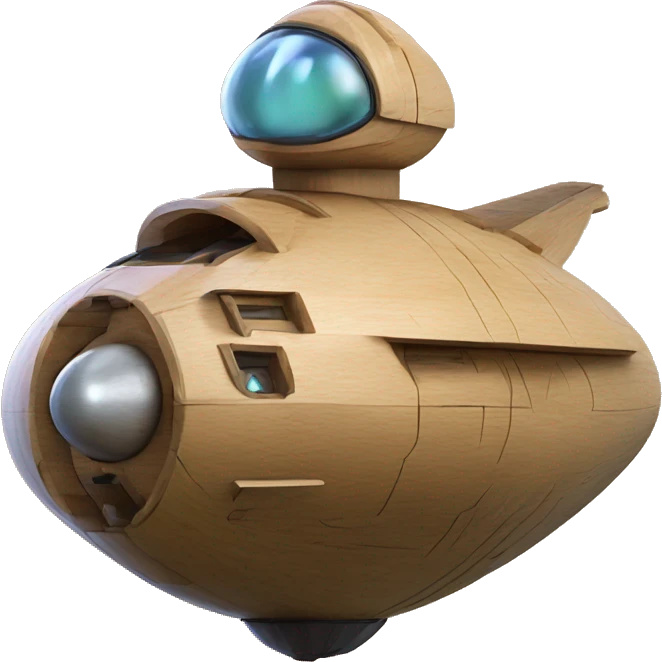 Flying Starship spacecraft bird’s house wooden  emoji