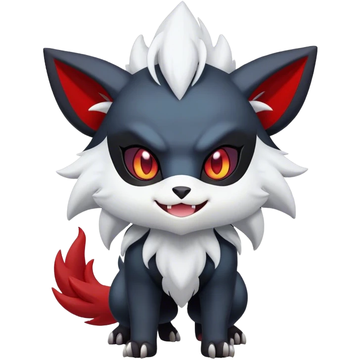 Edgy Cool Kawaii Litten-Absol-Zoroark-Pokémon Full Body emoji