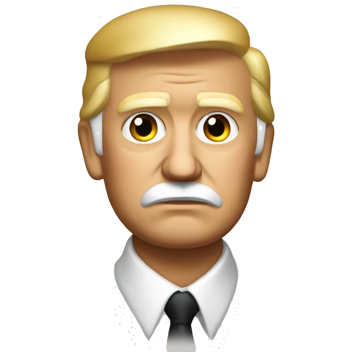 donald j trump wearing a white stalin tun emoji