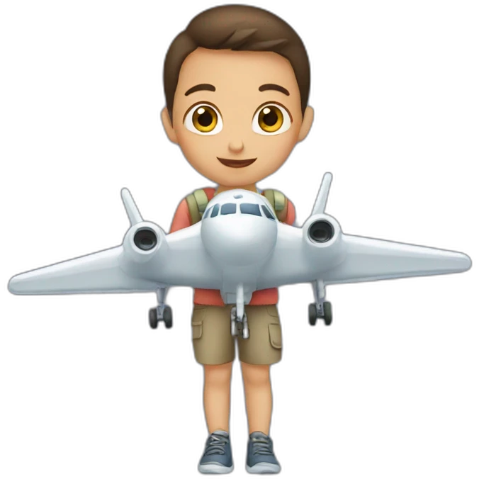 Child in a big plane emoji