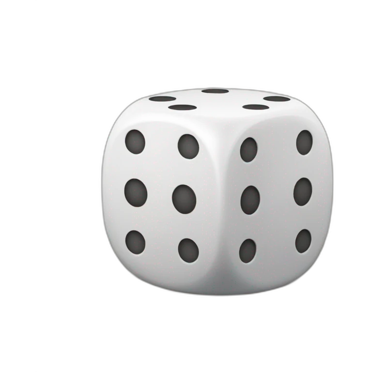 dice with 8 dots on top and 4 dots on left and 5 on right side emoji