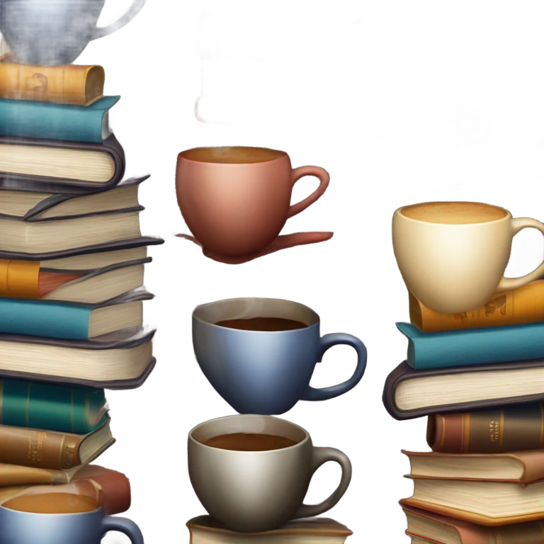 books and coffee emoji