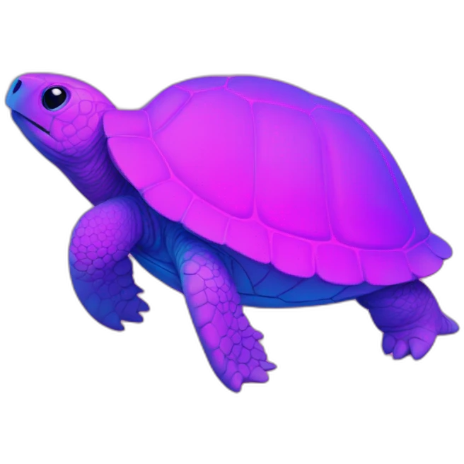 chat bleu sur tortue rose fluo emoji