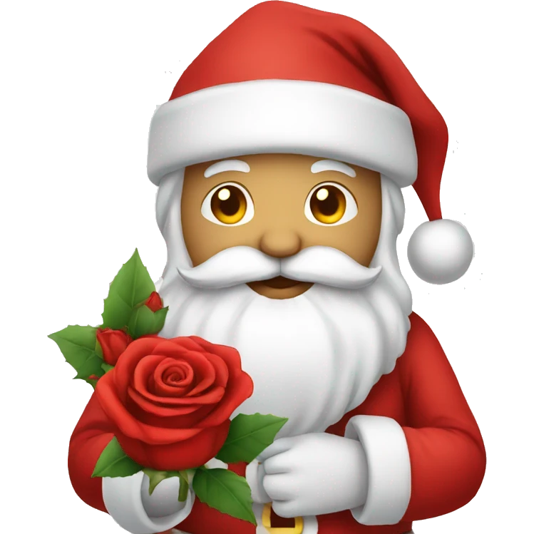 santa with a rose emoji