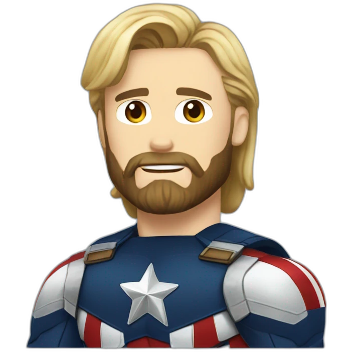 Bearded Captain america okay emoji