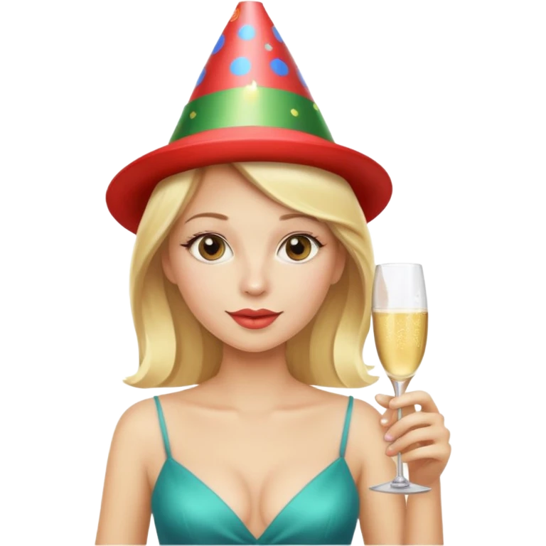 Divorced blonde woman partying emoji