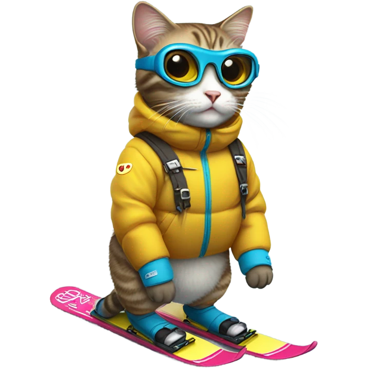 A cat skiing ￼ emoji
