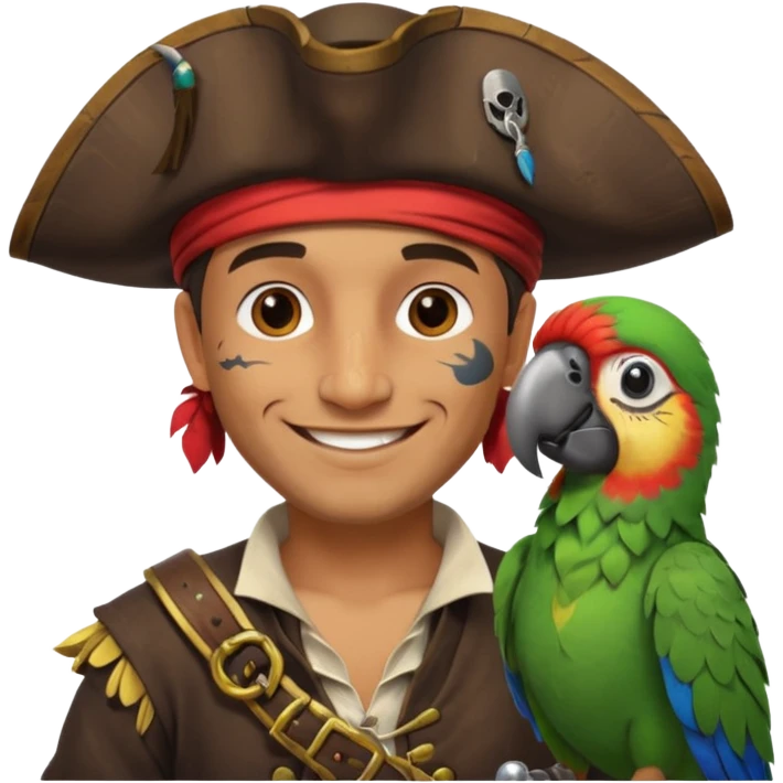 pirate and parrot emoji