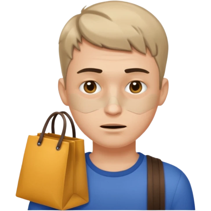 a fair-haired guy with a short haircut, abrasions on his face and bags under his eyes emoji