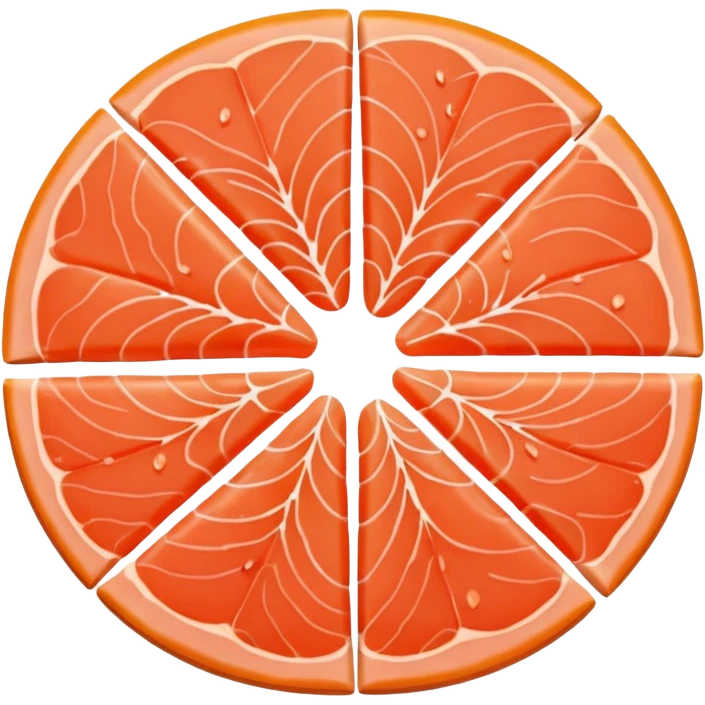 create a round half cut Slice of Salmon

Camera angle: slightly elevated top-down view with a gentle bird’s-eye perspective (about 15–20°), identical perspective and scaled do not add anything  on plate only the slice of salmon  emoji