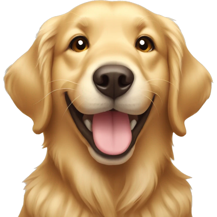 Golden retriever smiling emoji