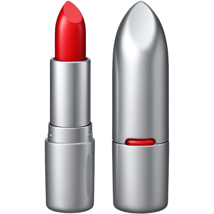 lipstick bullet, polished silver chrome, sexy beauty symbol emoji