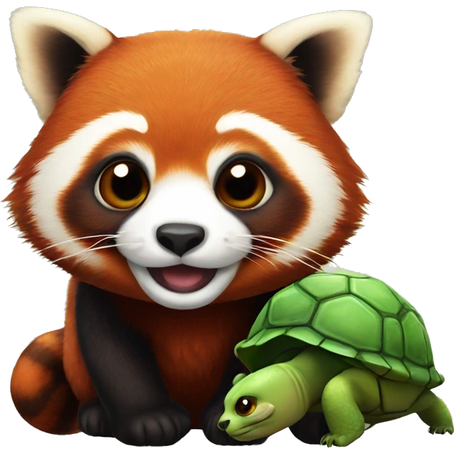 Red panda with turtle shell emoji