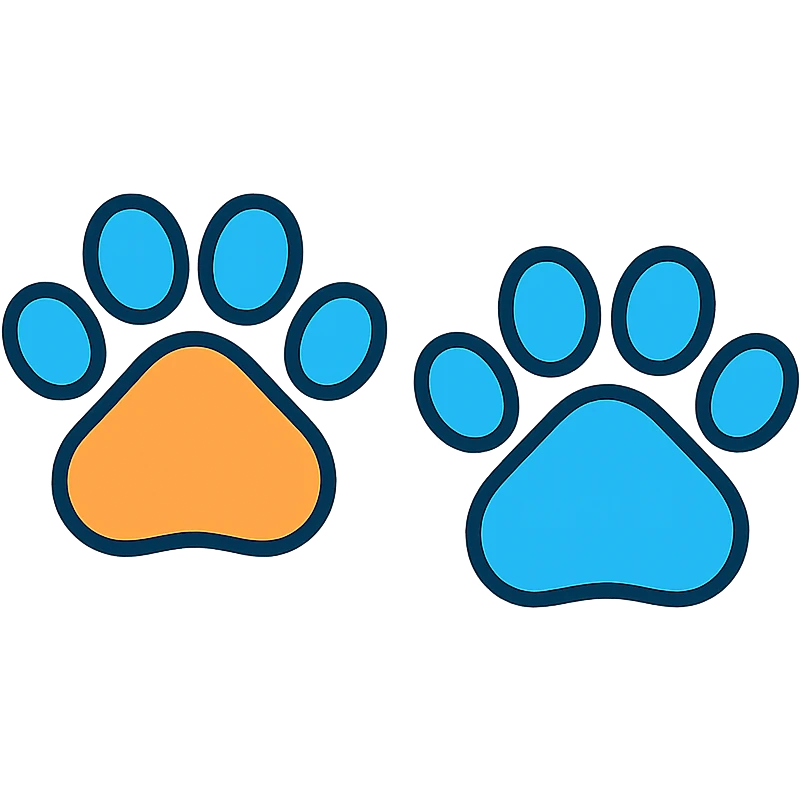 dog paws, colorful, simple emoji