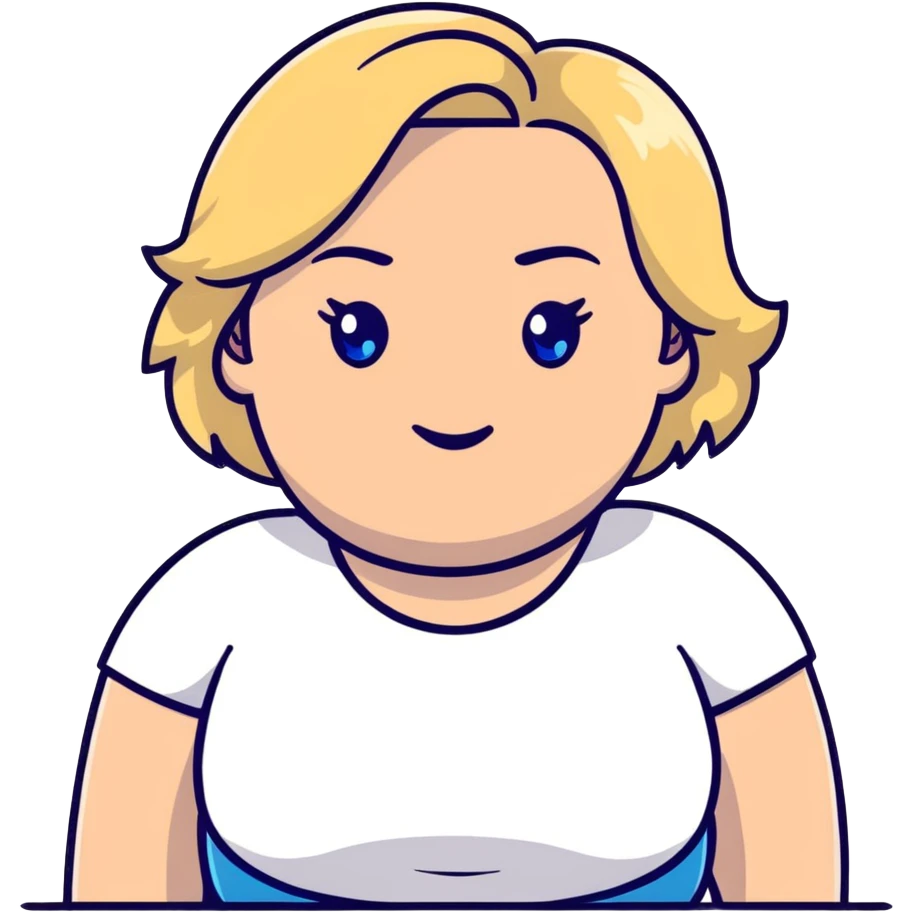 A middle aged plus size woman with blonde hair and blue eyes emoji