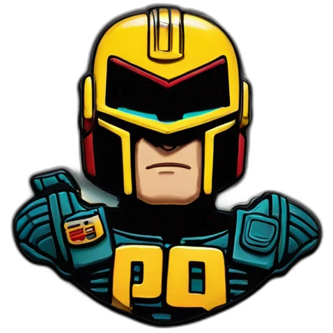Judge dredd badge with number P188 emoji