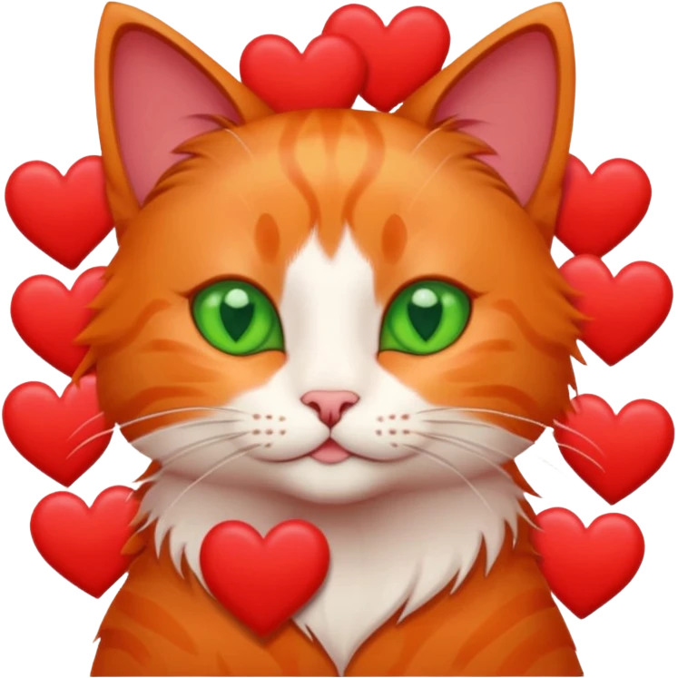 Cat with hearts emoji