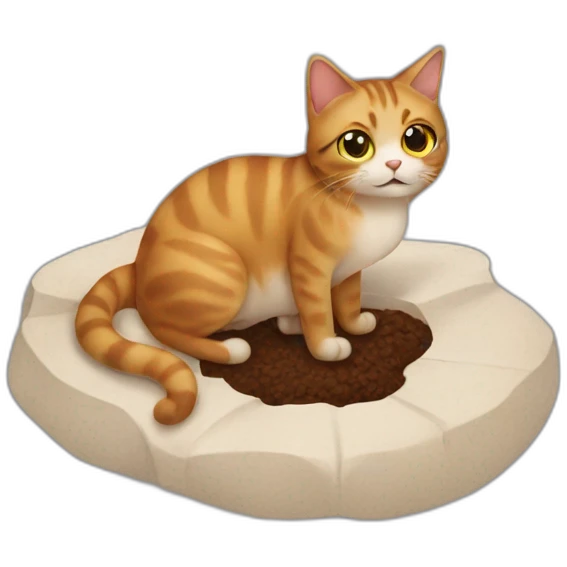Cat on a poop emoji