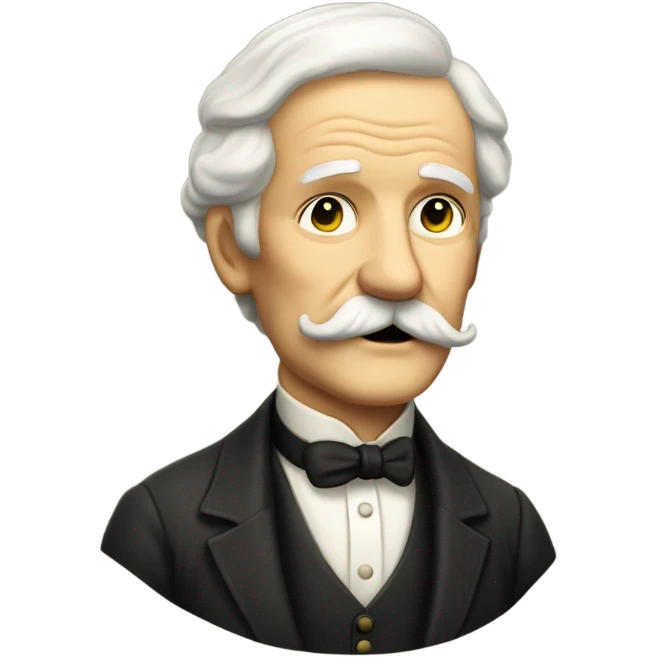 white elderly man with a mustache in a 19th century suit emoji