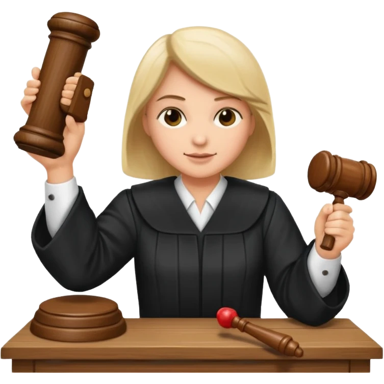 draw an emoji of a judge banging a gavel on the table  emoji