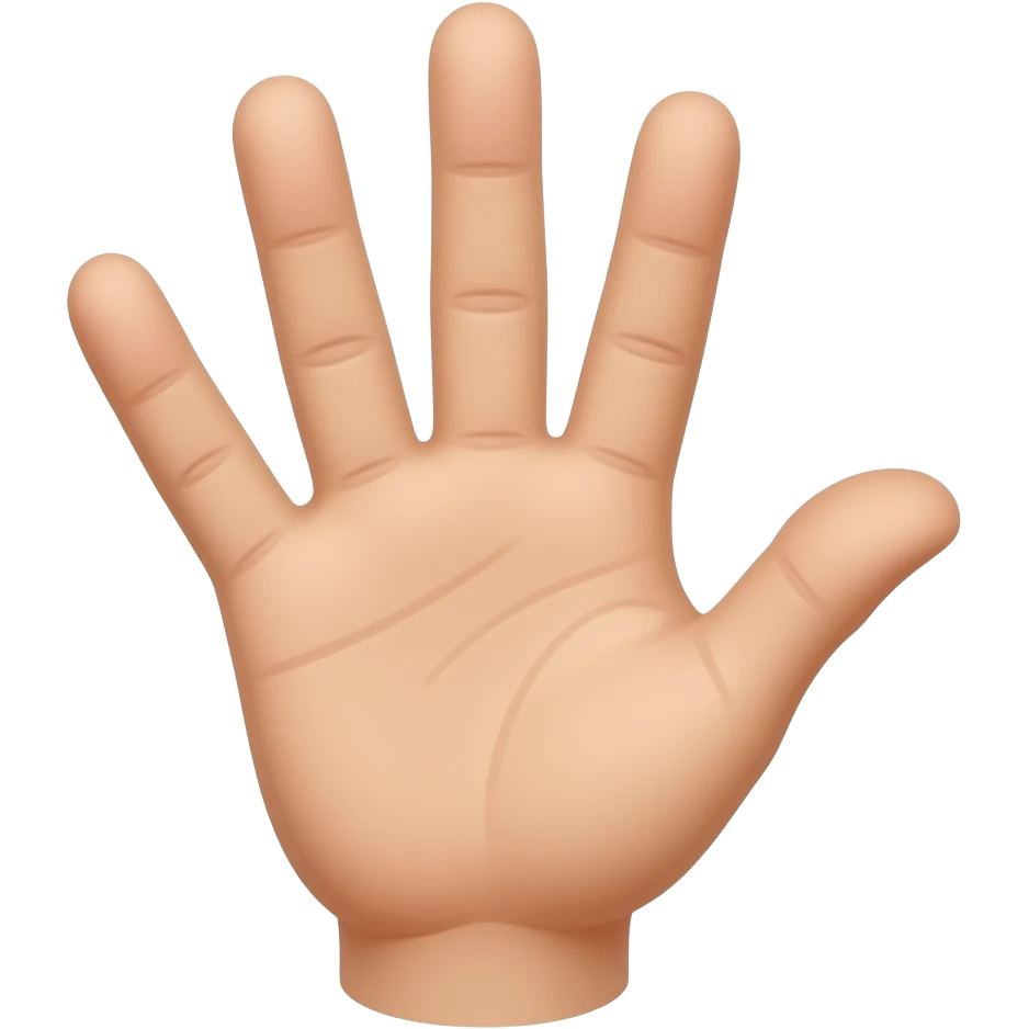 Give a hand with five fingers, in which the thumb is closed while the others are open emoji