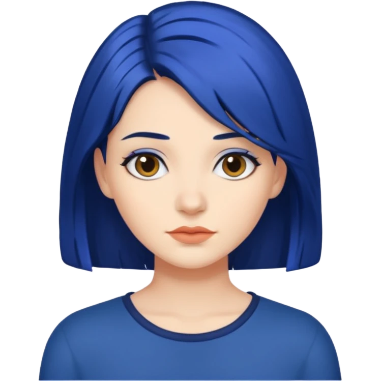 A woman with dark blue hair emoji