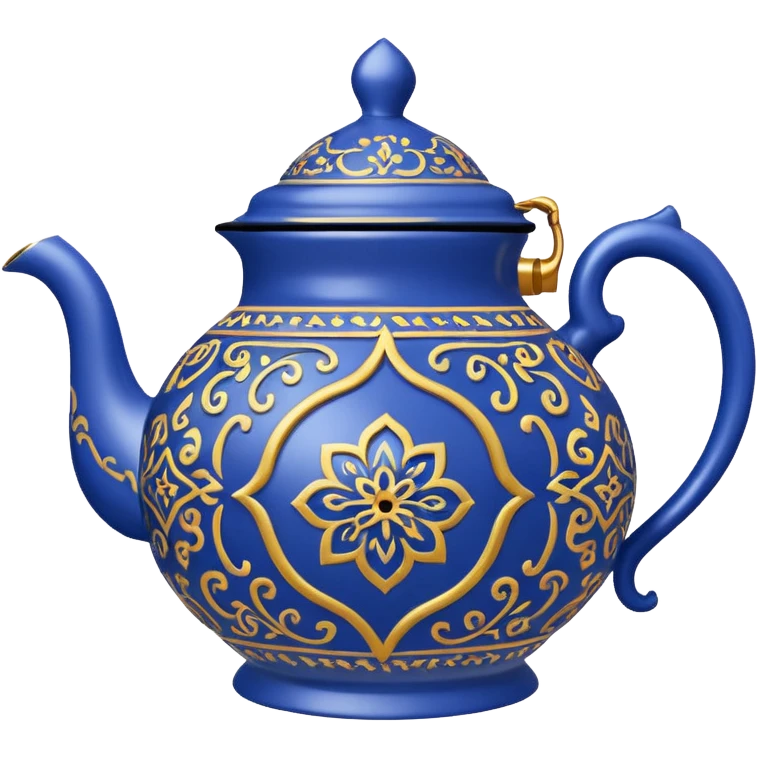 moroccan style ornamented blue teapot emoji