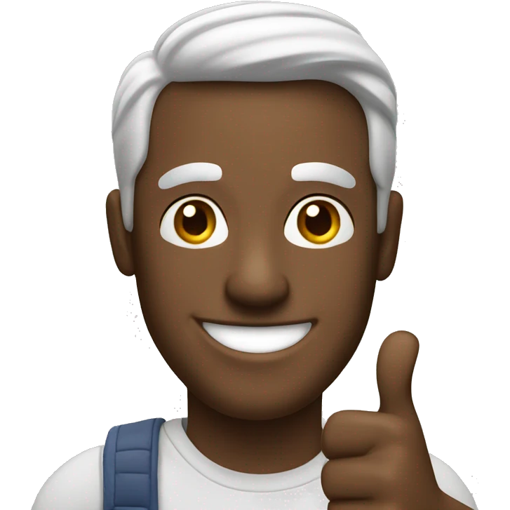 Smiling American Man shows thumbs up emoji