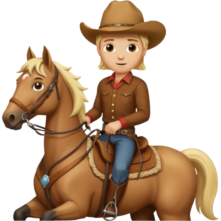 Blonde cowboy on a horse emoji