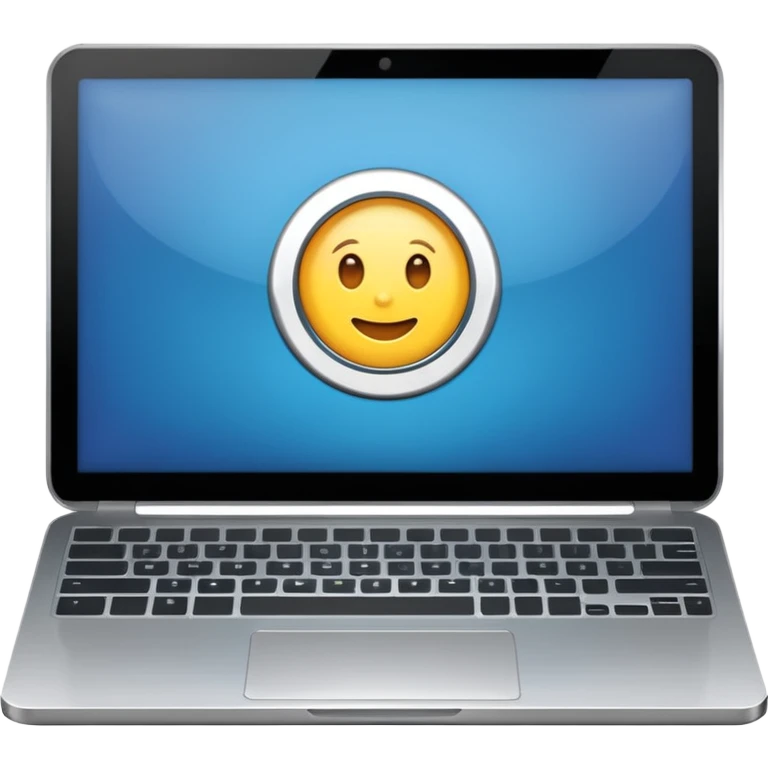 Chrome metallic laptop  emoji