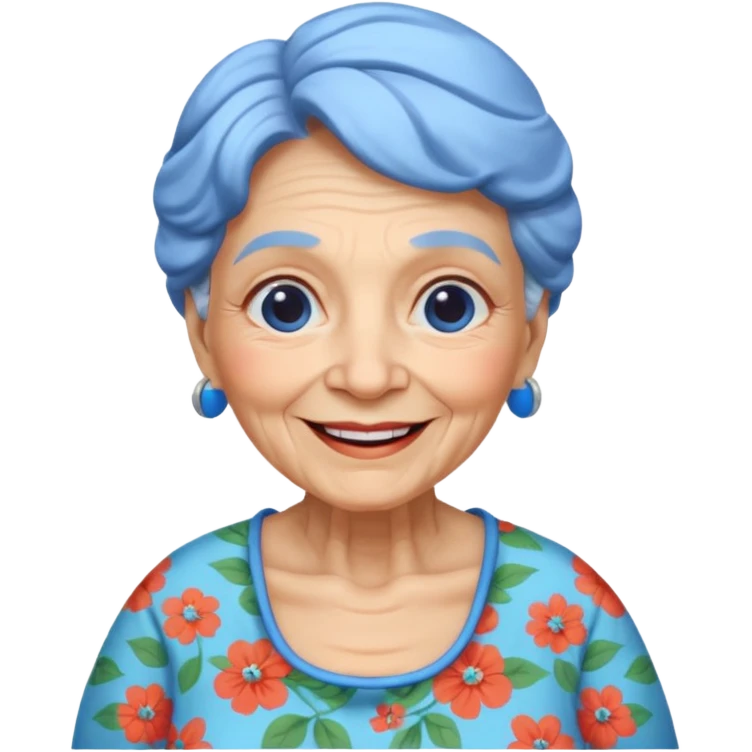 Blue skinned grandma emoji