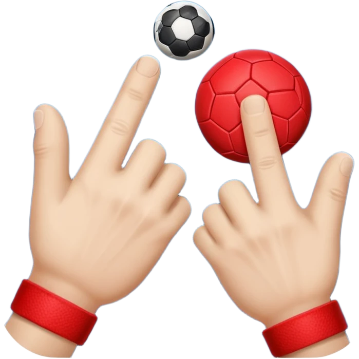 Finger football  in blue (#00A3E0) and red (#F9423A)  emoji