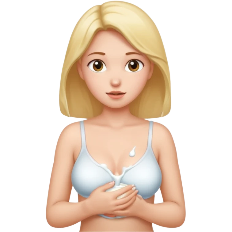Girl showing her big boob's with milk falling from nipples  emoji