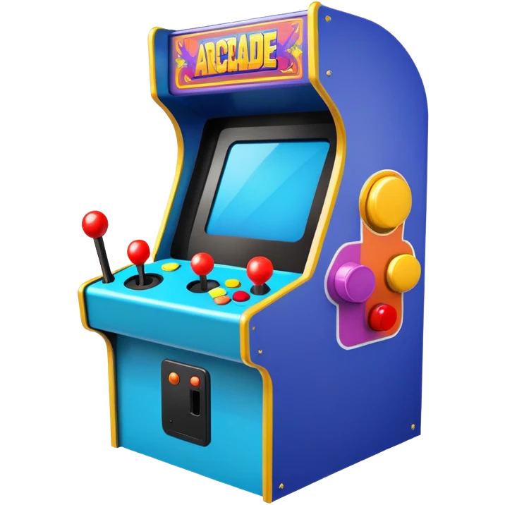 A colorful classic arcade cabinet with joystick and buttons emoji