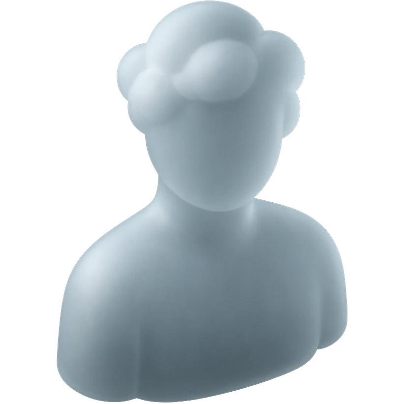 A person's shoulders and head made entirely of fluffy white convex clouds emoji