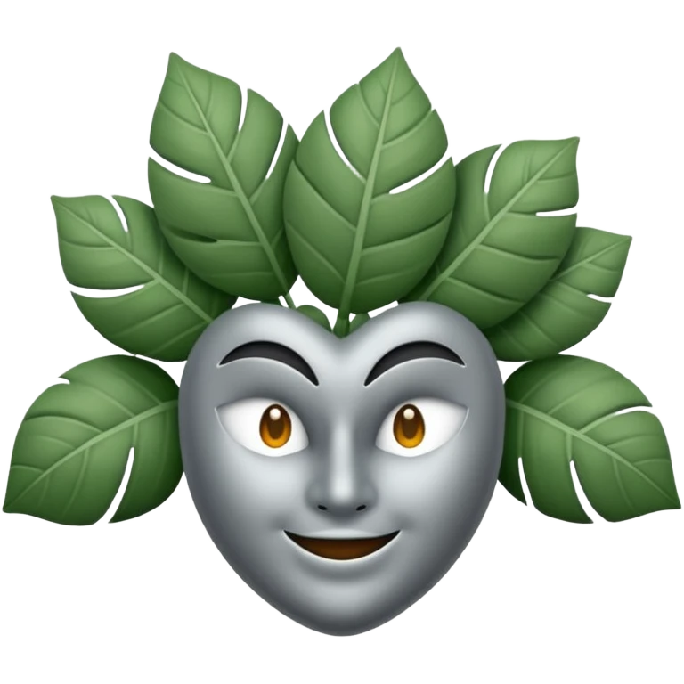 emoji de un trébol gris de 4 hojas sin cara ni cosas raras 🍀 como ese pero de 5 hojas y gris  emoji