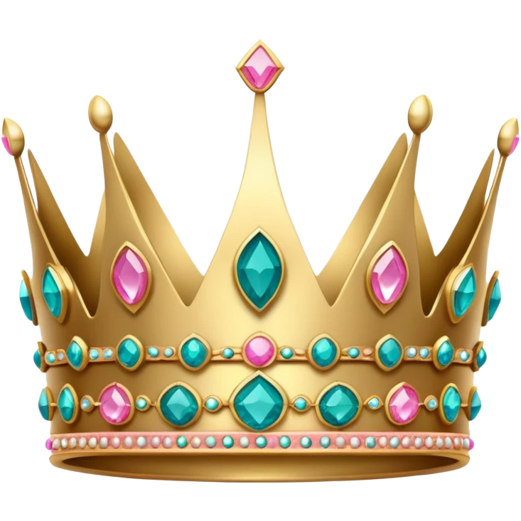 Crown with teal and pink Jewels  emoji