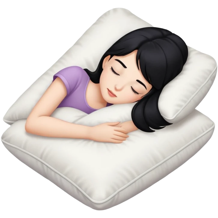 Black hair girl sleeping on a pillow emoji