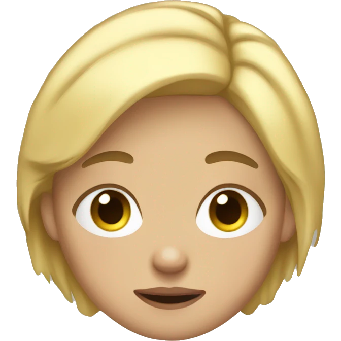 a girl with a short blond bob and a blue sweater is tired of a lot of projects emoji