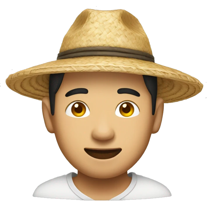 chineese man with straw hat emoji