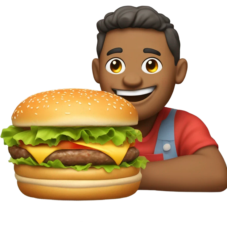 John pork eating burger emoji