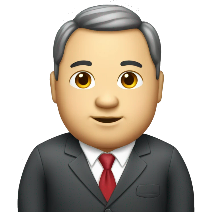 Chubby cheeked businessman emoji