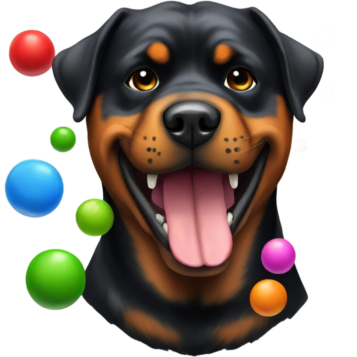 Rottweiler eating paintballs emoji