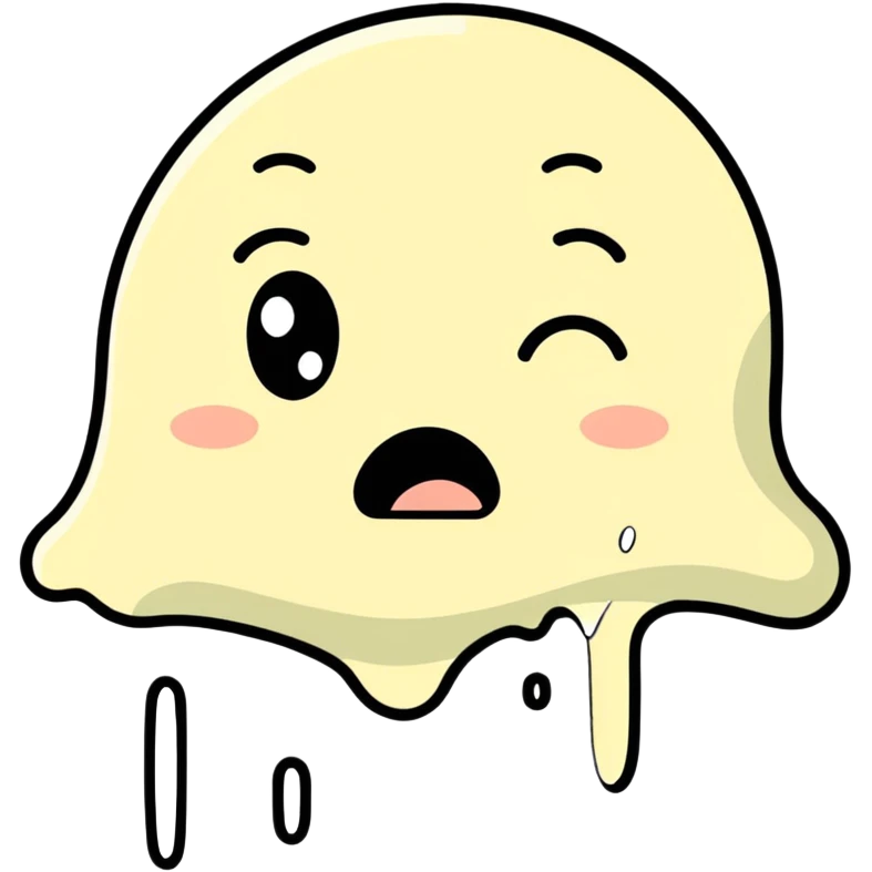 Crying but trying to smile face – shaky grin, tears streaming, emoji